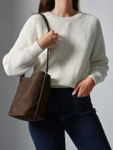 Sac Bandoulire Cavalier Nubuck Cuir Etrier Marron cavalier nubuck ECAN126S-vue-porte