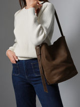 Sac Bandoulire Cavalier Nubuck Cuir Etrier Marron cavalier nubuck ECAN126M-vue-porte