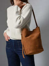 Sac Bandoulire Cavalier Nubuck Cuir Etrier Marron cavalier nubuck ECAN126M-vue-porte