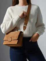 Sac Bandoulire Altesse Suede Etrier Marron altesse suede EASU048M-vue-porte