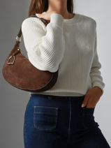 Sac Port paule Altesse Suede Etrier Marron altesse suede EASU017M-vue-porte