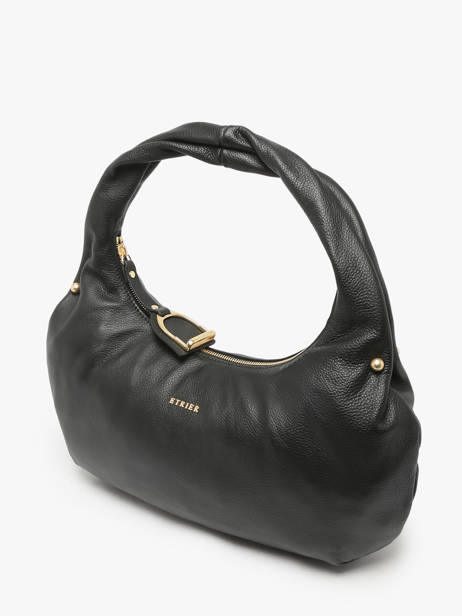 Sac PortÃ© Ã©paule Babyatoutprix - Lucie Cuir Etrier Noir babyatoutprix - lucie ELUC129M vue secondaire 2