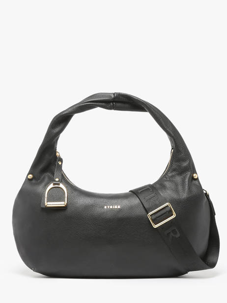 Sac PortÃ© Ã©paule Babyatoutprix - Lucie Cuir Etrier Noir babyatoutprix - lucie ELUC129M